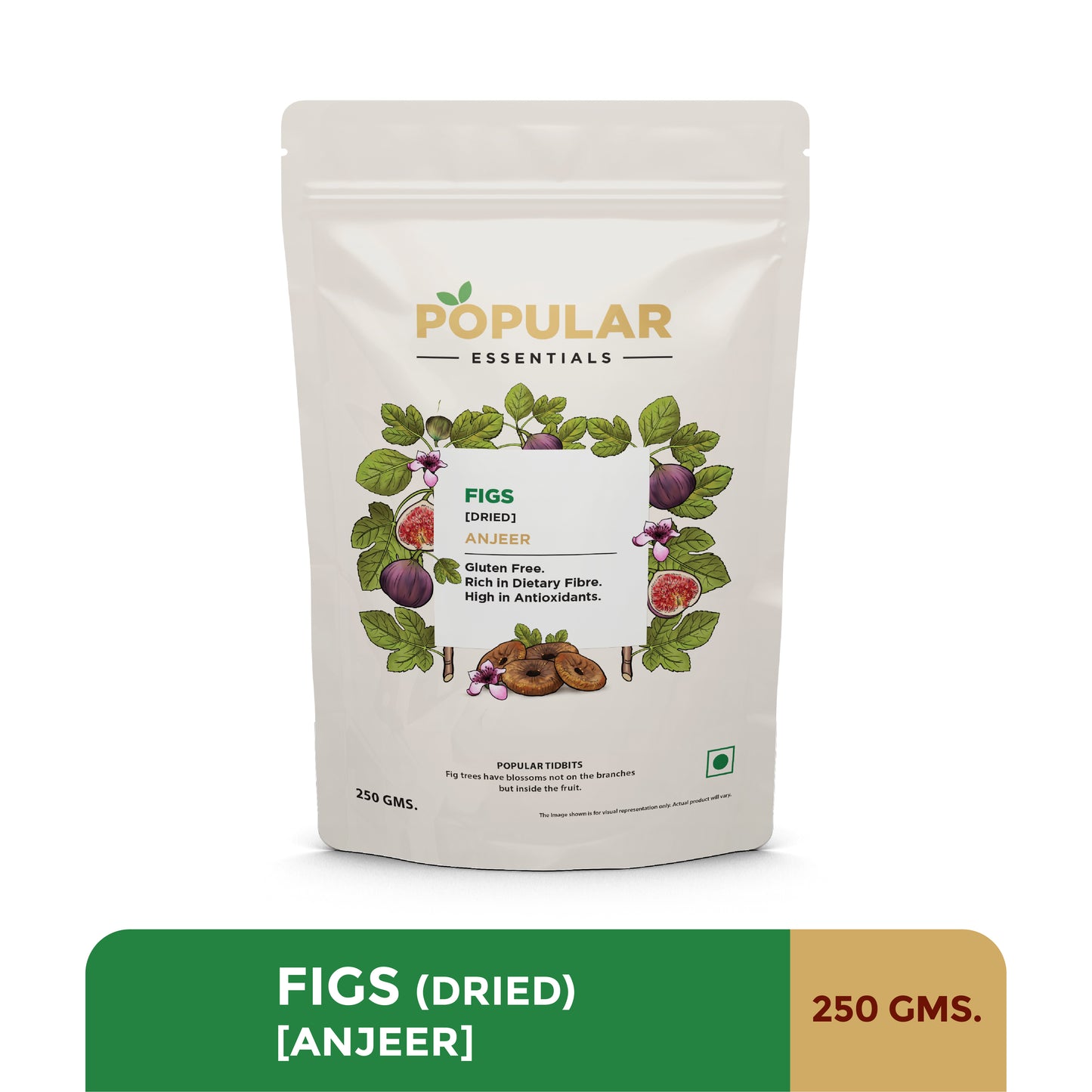 Popular Essentials Dried Anjeer (Fig), 250 gm