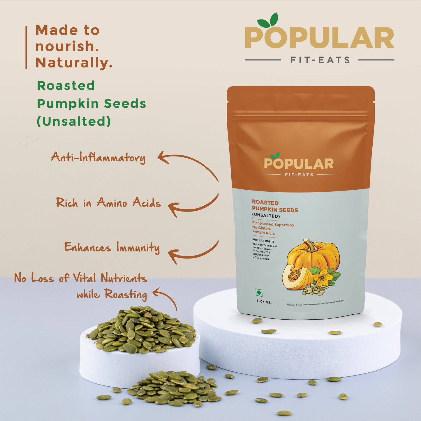 Fit Eats Roasted Pumpkin Seeds (Unsalted)