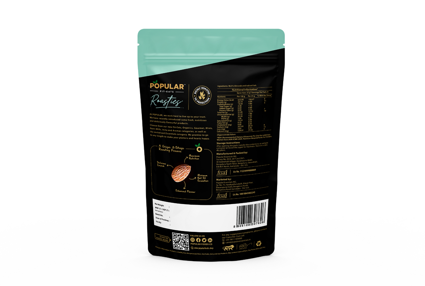 Fit Eats Roasties Dry Roasted Almonds Classic Salted (Dry Roasted)
