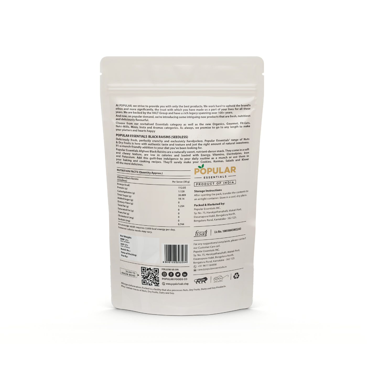 Essentials Afghani Black Seedless Raisins (Kishmish)