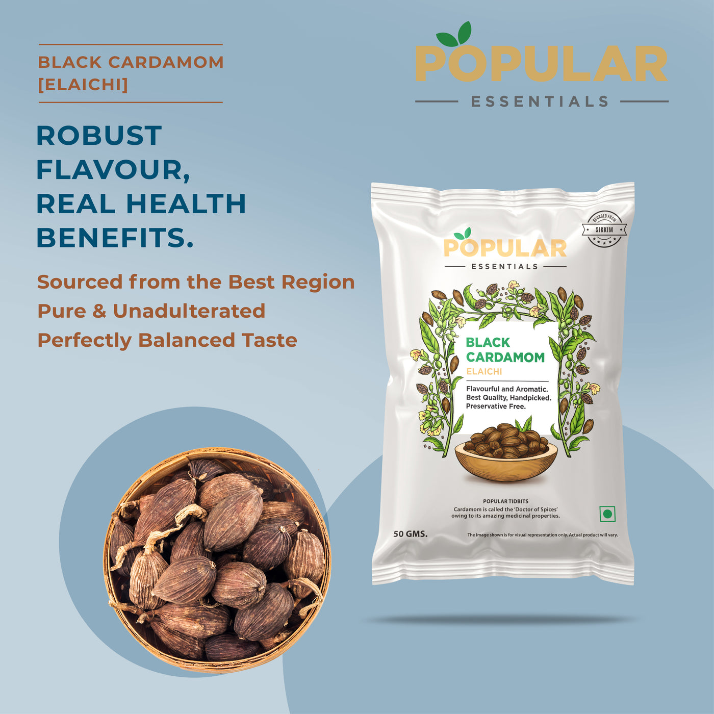 Essentials Black Cardamom (Elaichi)