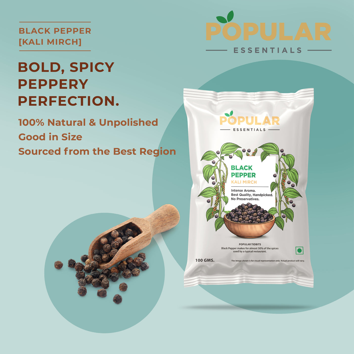 Essentials Black Pepper (Kali Mirch)