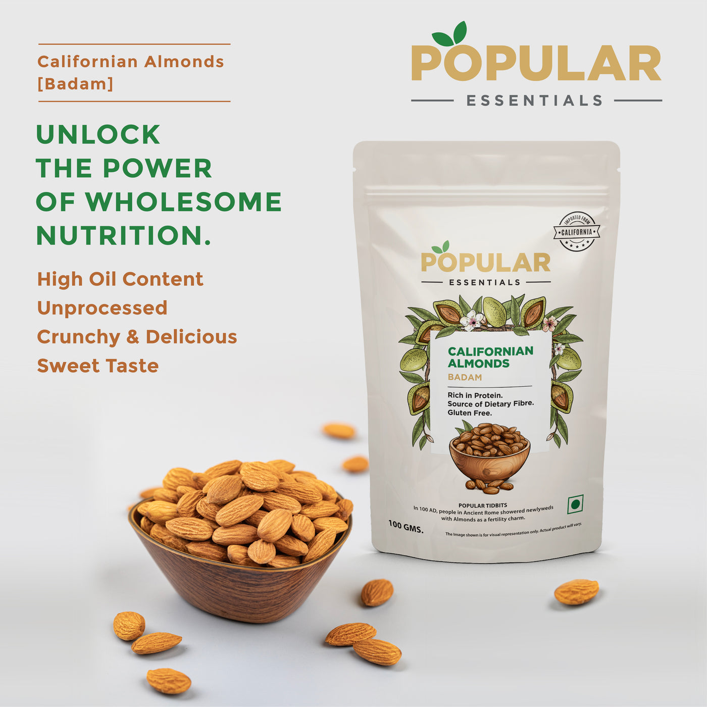 Essentials Californian Almonds (Badam)