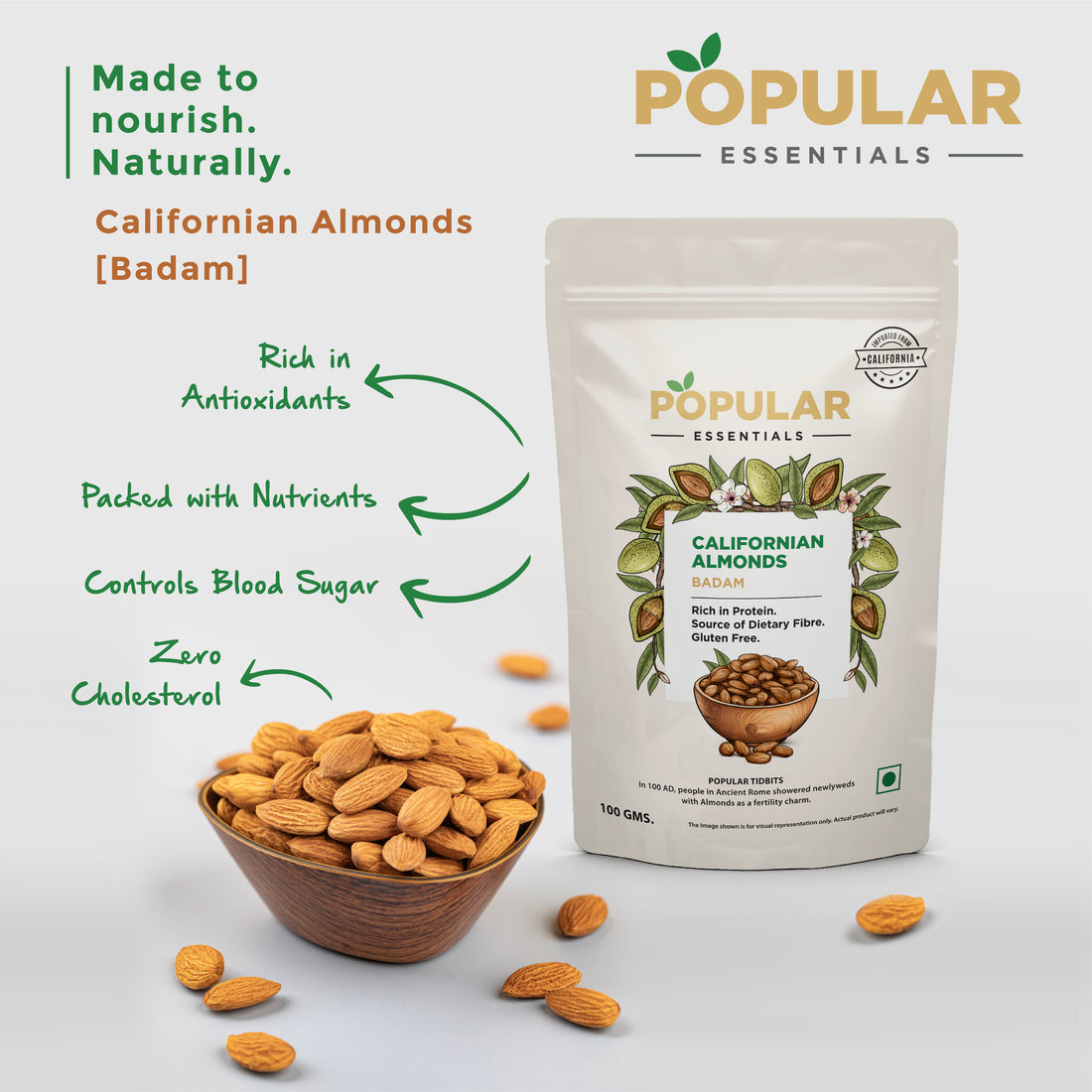 Essentials Californian Almonds (Badam) – Popular Food