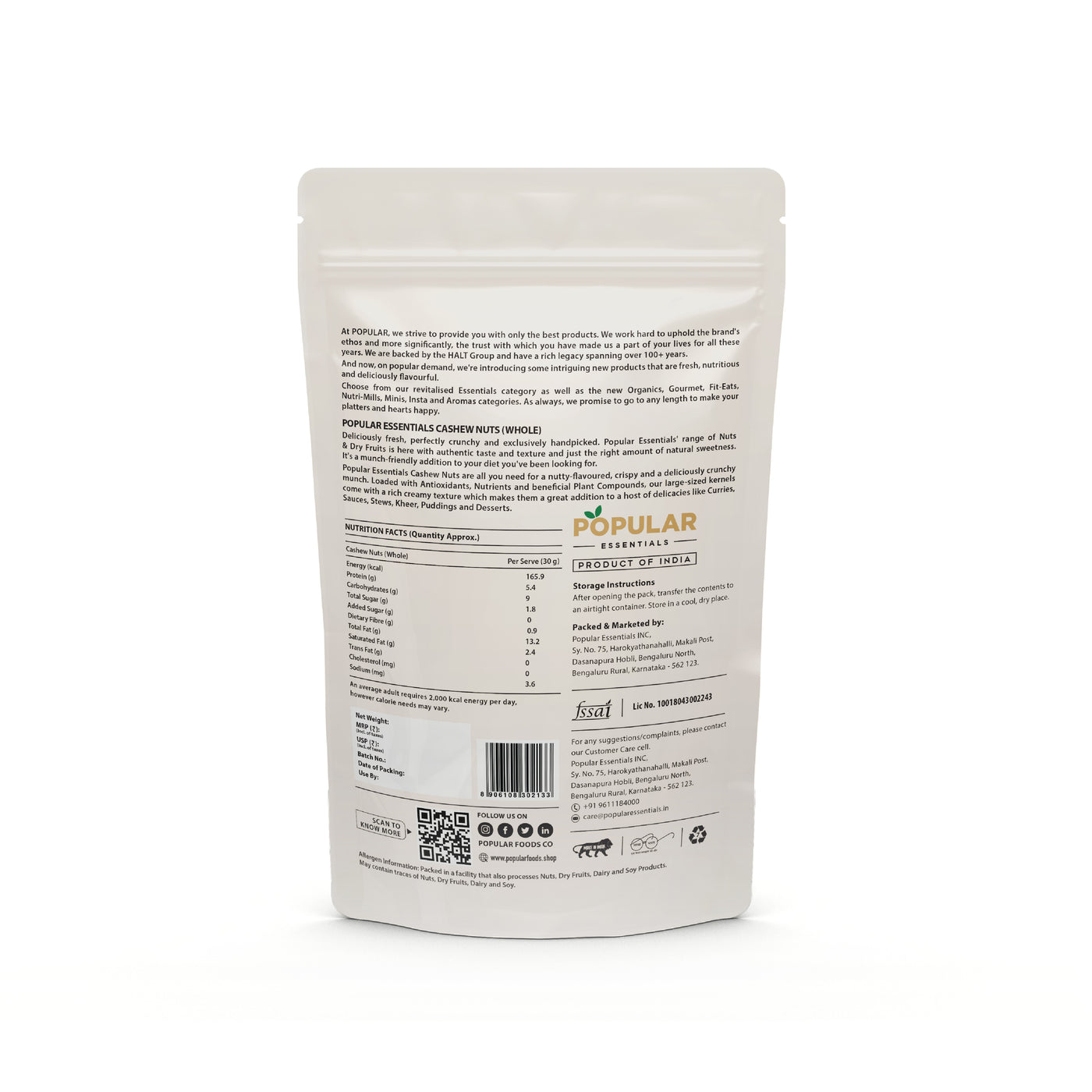 Essentials Cashews Whole