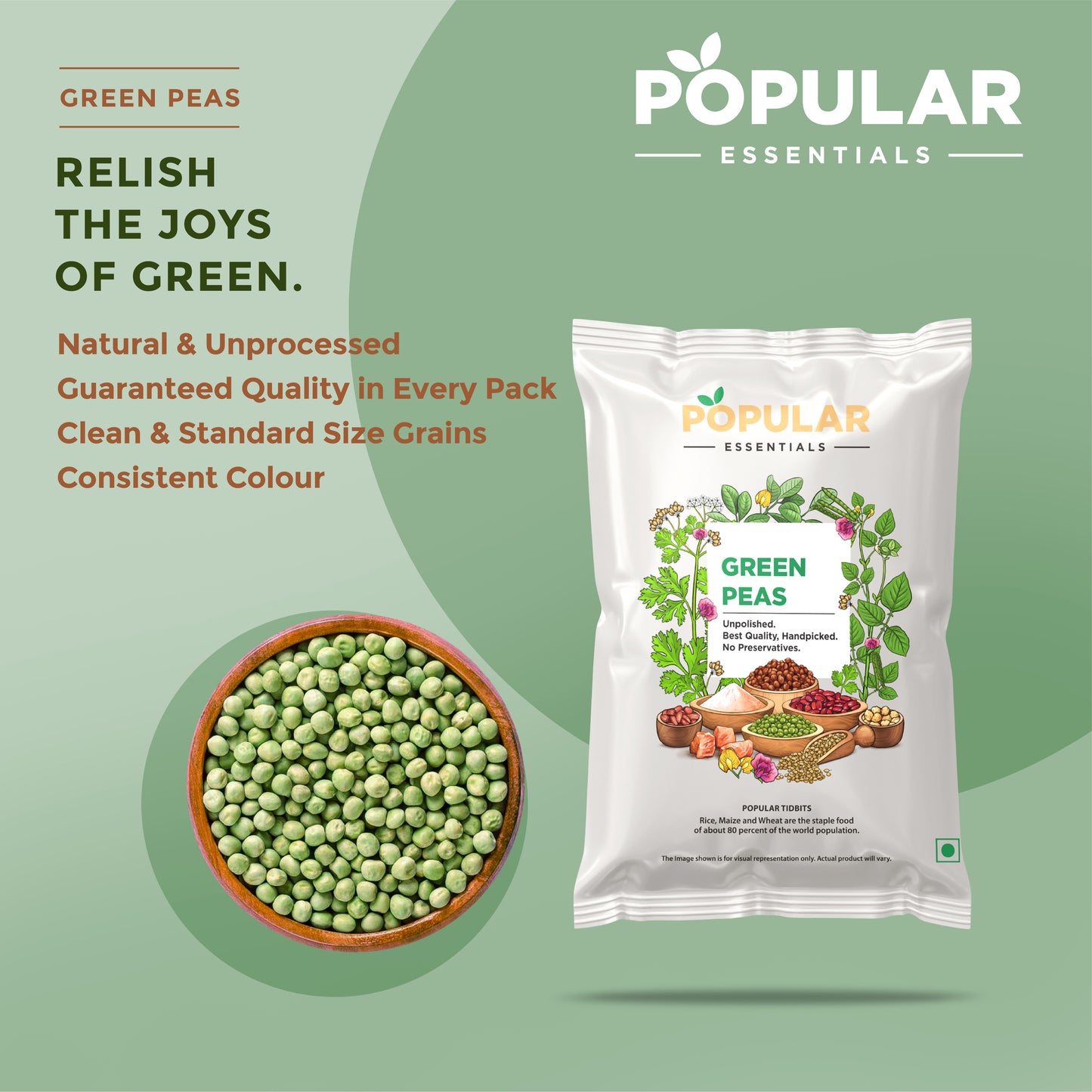 Essentials Premium Green Peas (Matar)