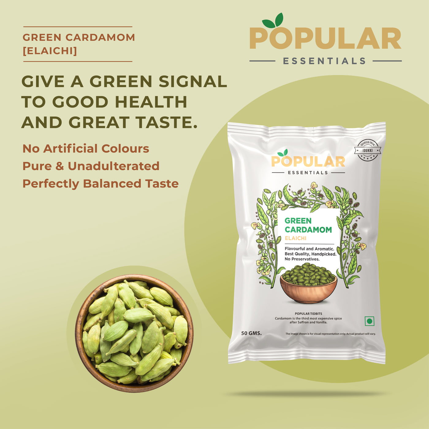 Essentials Green Cardamom (Elaichi)