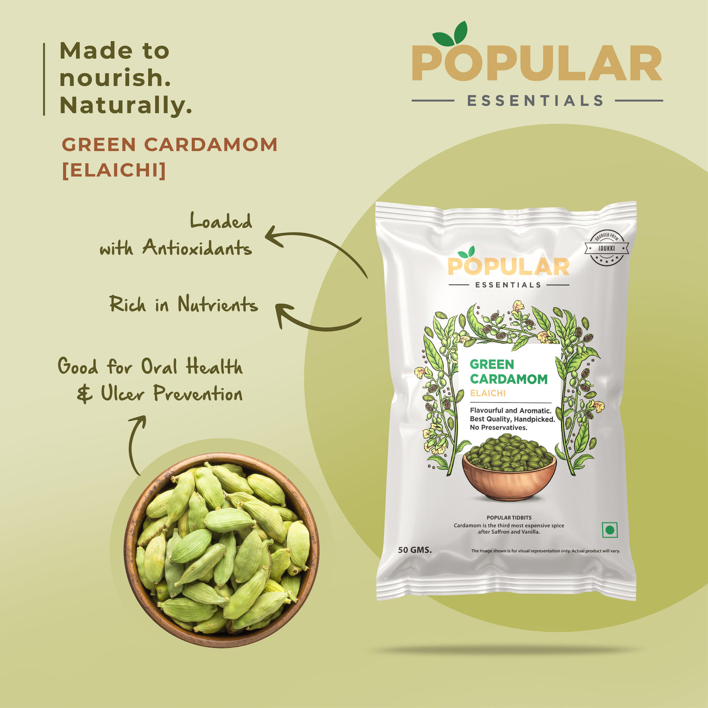 Essentials Green Cardamom (Elaichi)