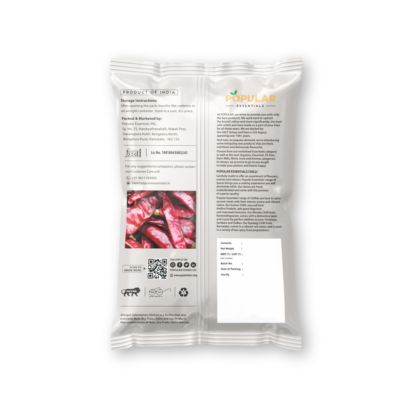 Essentials Guntur Chilli (With Stem)