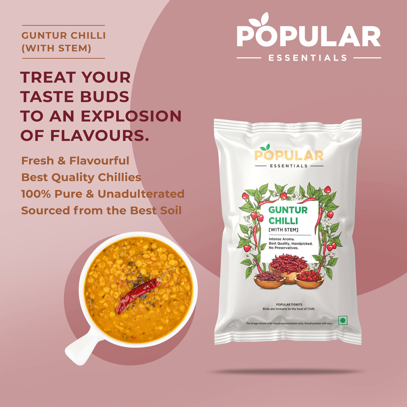 Essentials Guntur Chilli (With Stem)