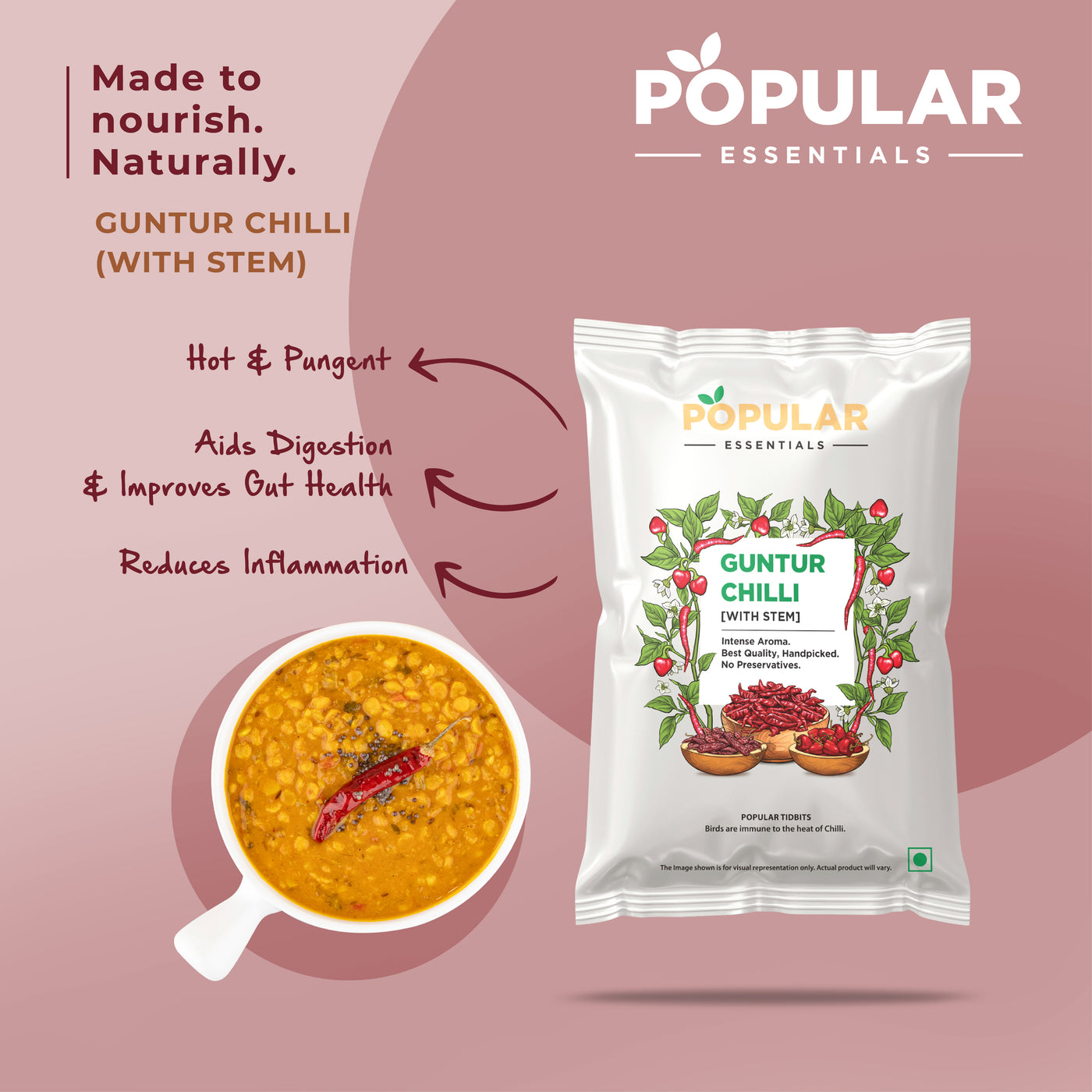 Essentials Guntur Chilli (With Stem)