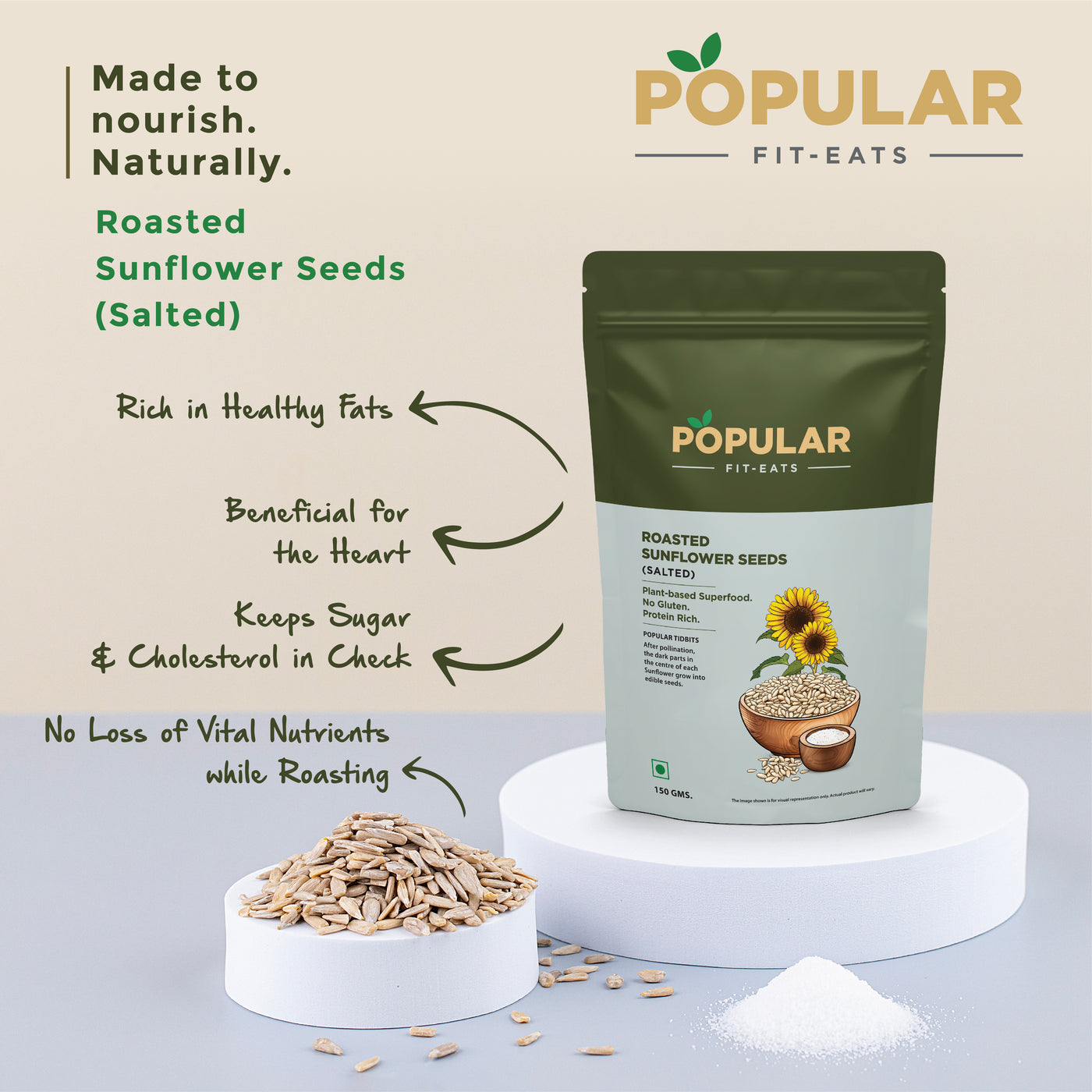 Fit Eats Roasted Sunflower Seeds (Salted)