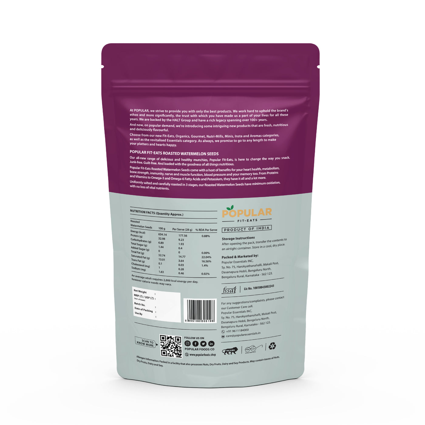 Fit Eats Roasted & Unsalted Watermelon Seeds