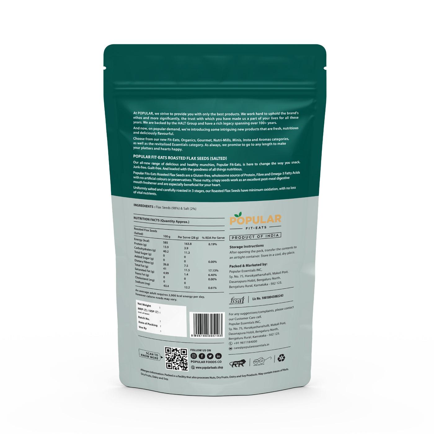 Fit Eats Roasted Flax Seeds (Salted)