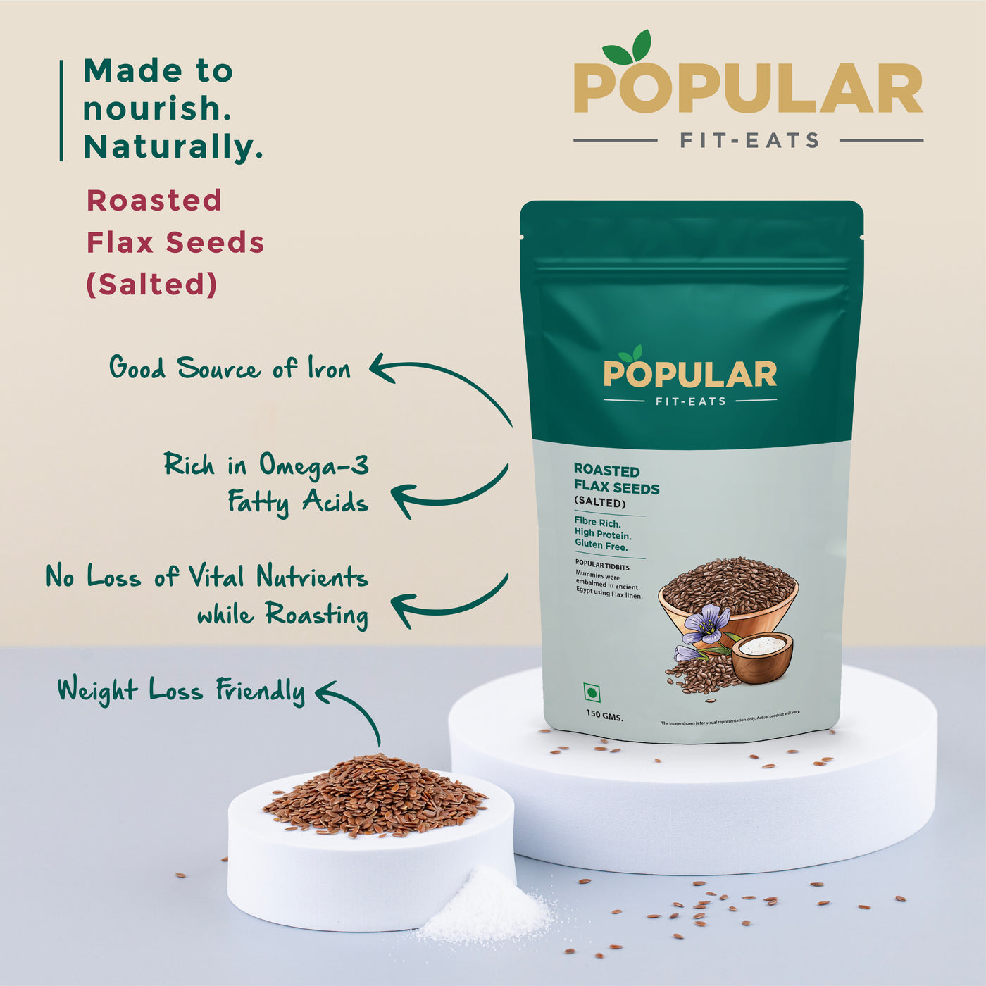 Fit Eats Roasted Flax Seeds (Salted)