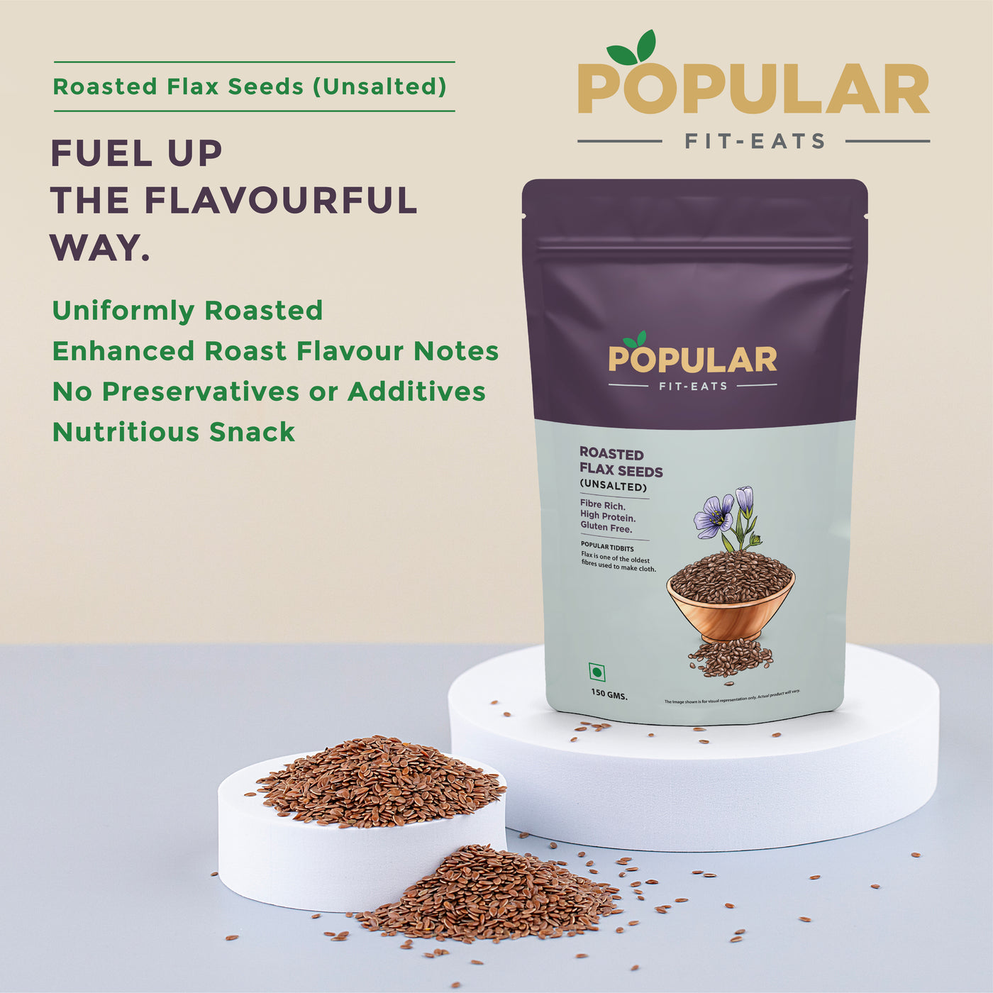 Fit Eats Roasted Flax Seeds (Unsalted)