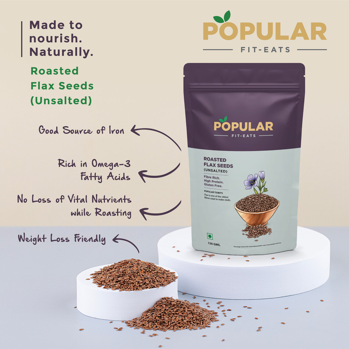 Fit Eats Roasted Flax Seeds (Unsalted)