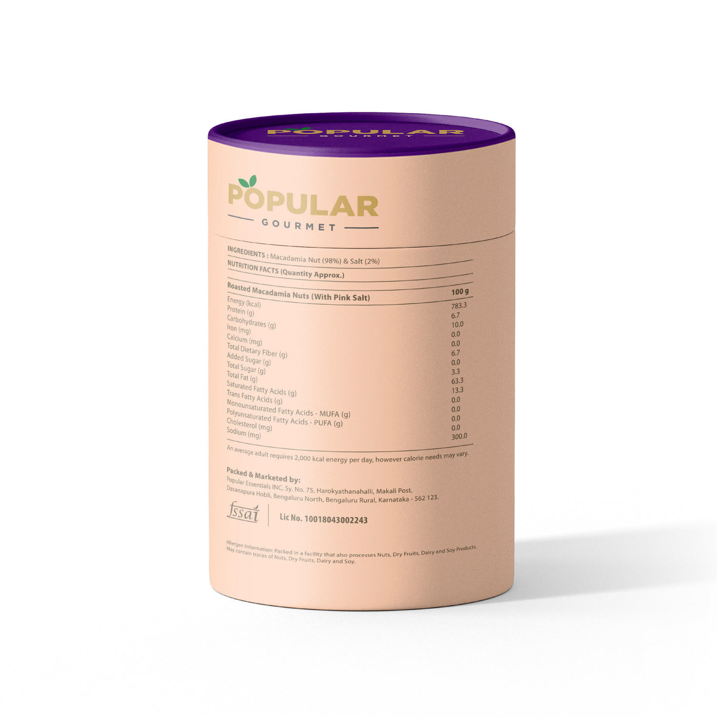 Exotic Roasted Macadamia Nuts With Pink Salt