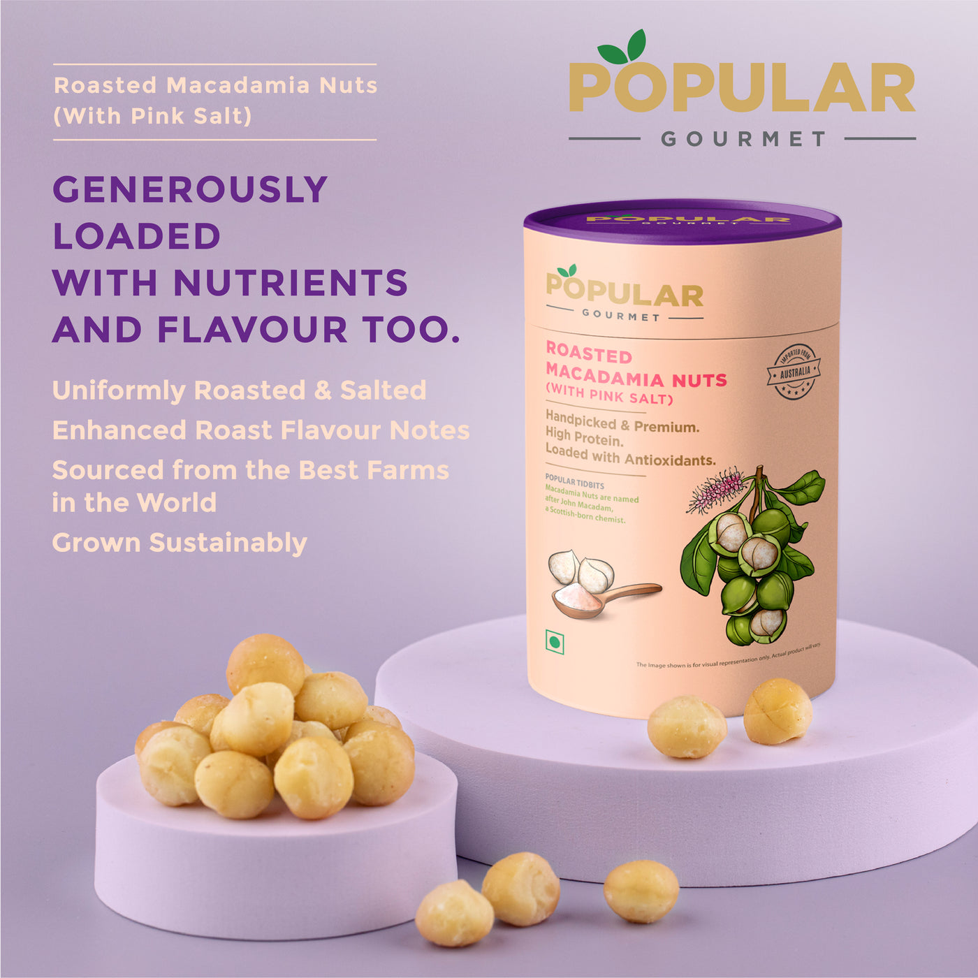 Exotic Roasted Macadamia Nuts With Pink Salt
