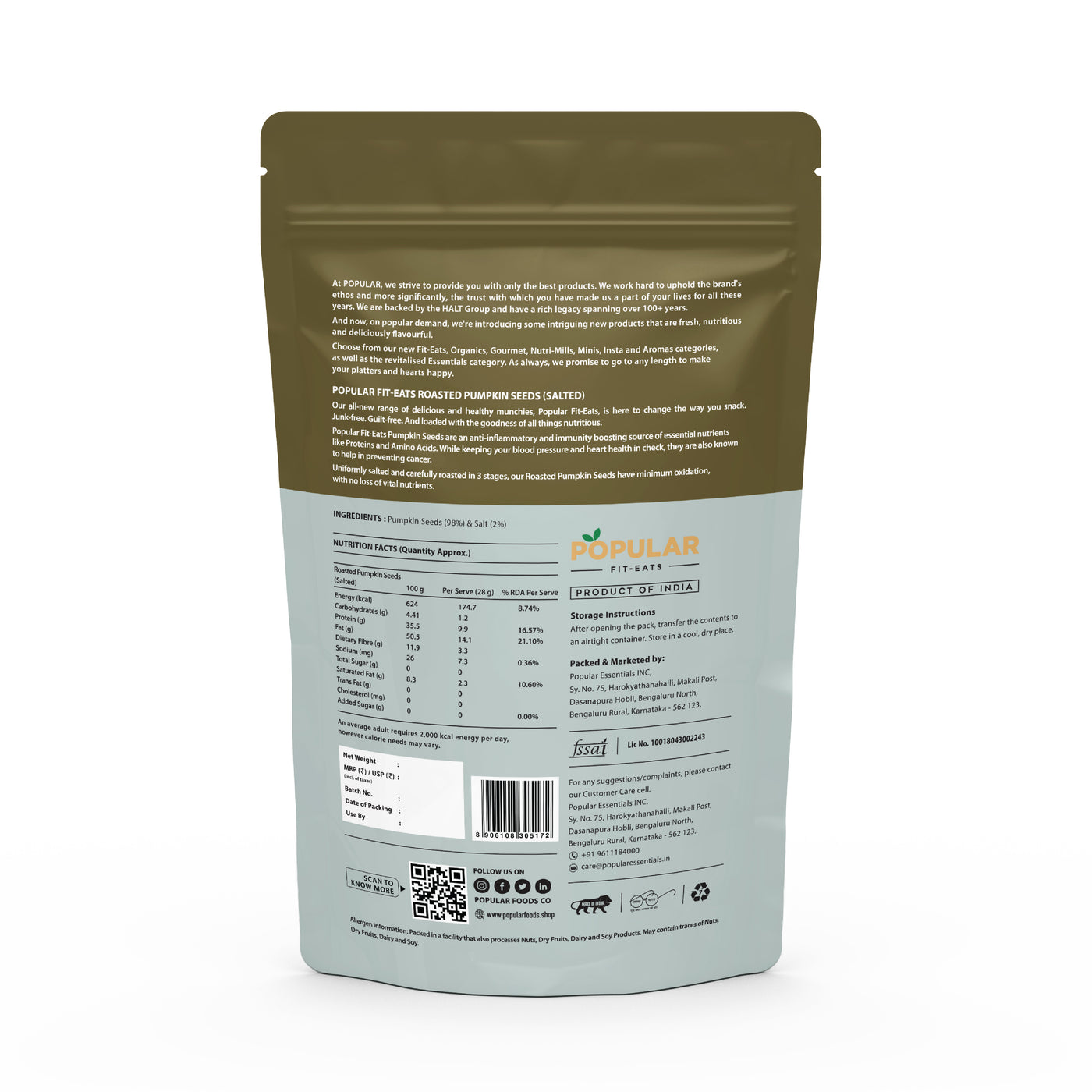 Fit Eats Roasted Pumpkin Seeds (Salted)