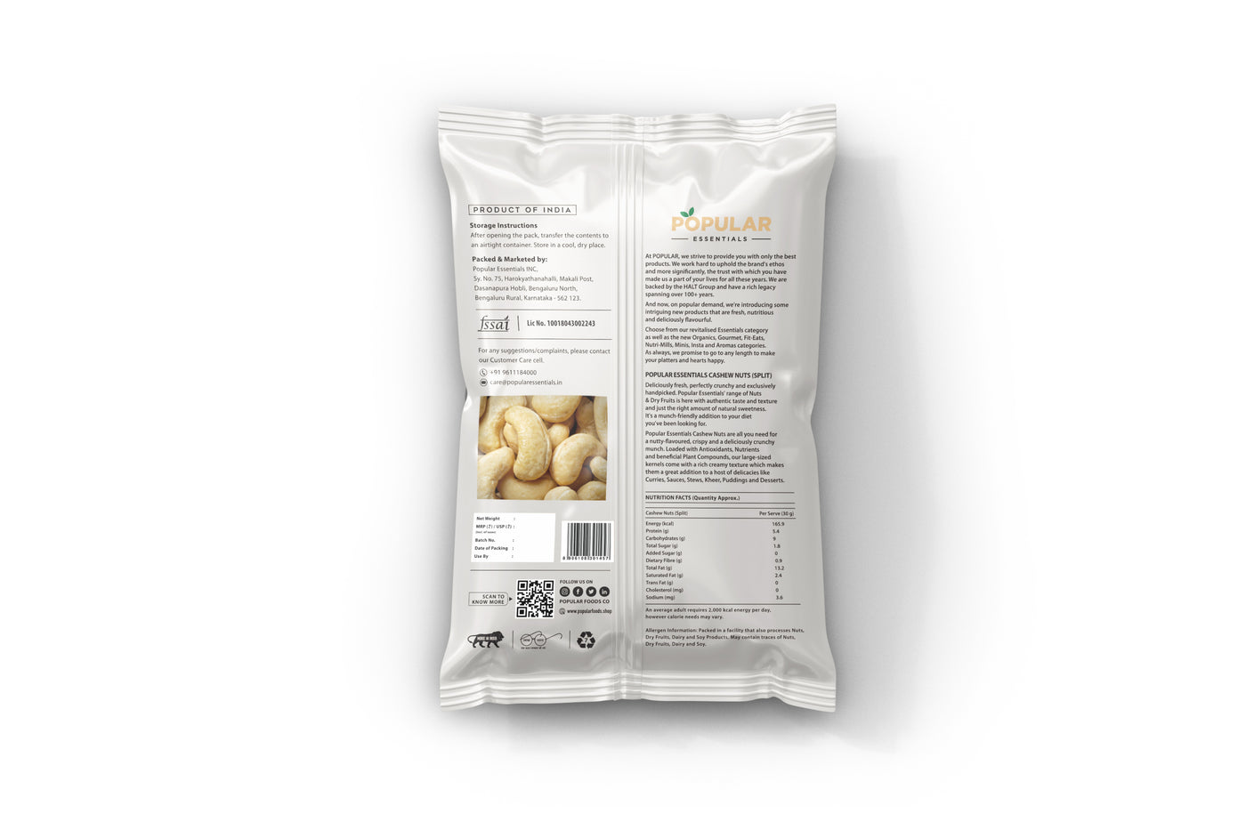 Popular Essentials Cashews Split
