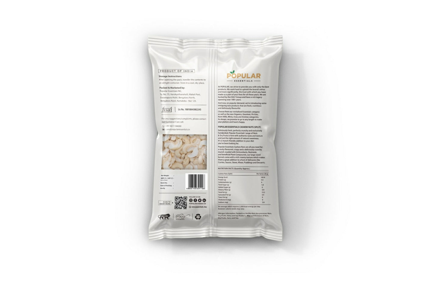 Popular Essentials Cashews Split