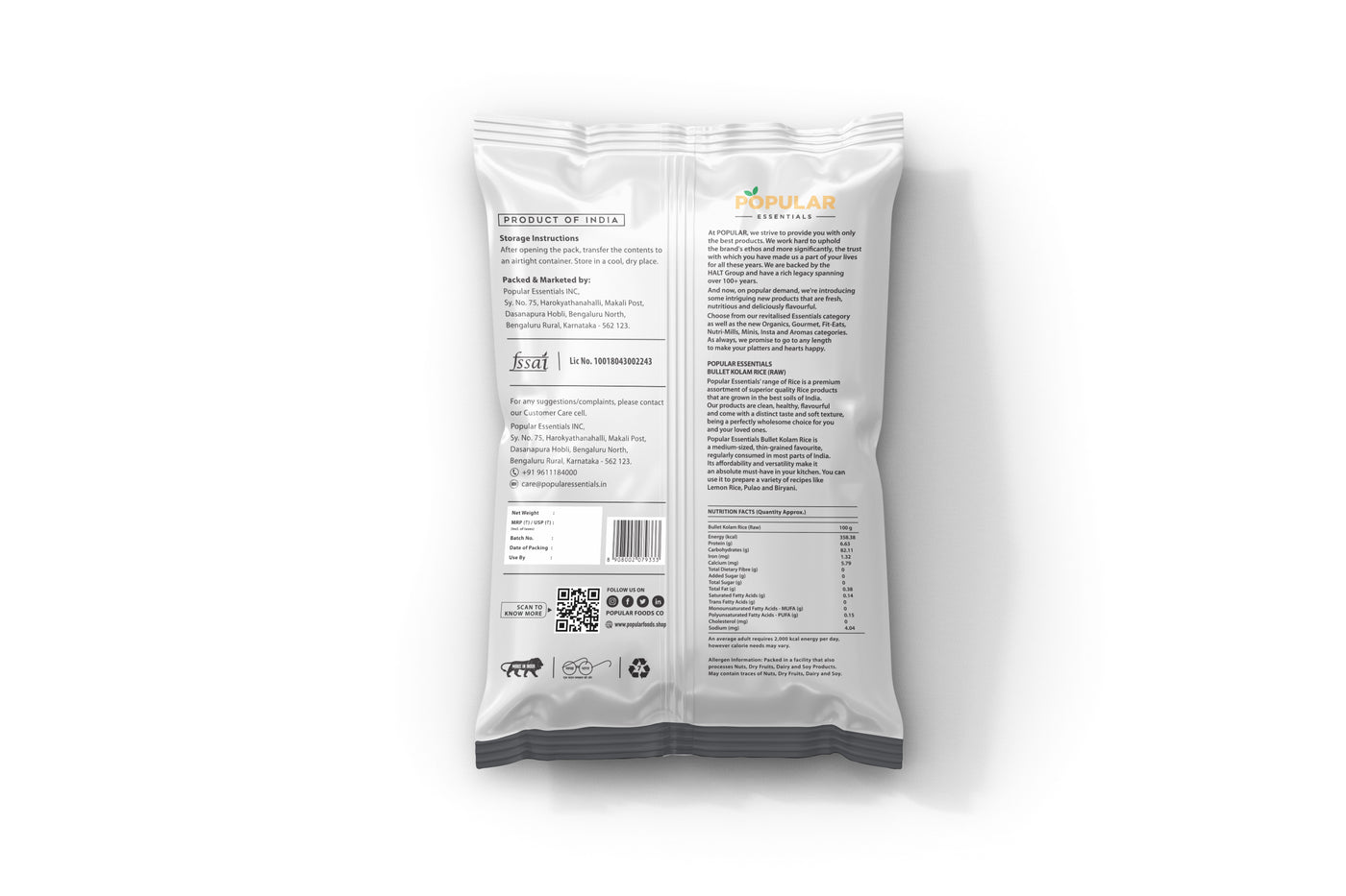 Essentials Premium Bullet Wada Kolam Rice