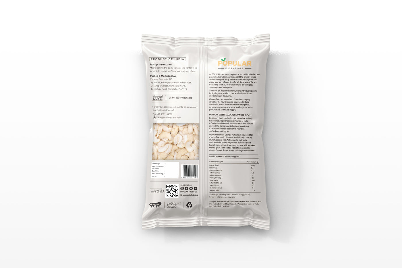 Popular Essentials Cashews Split