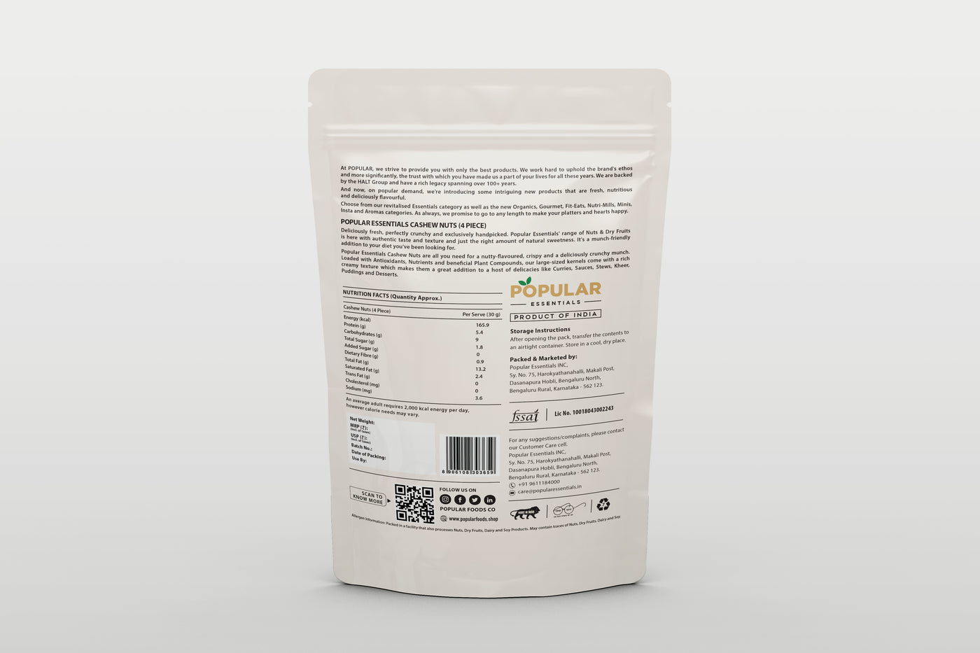 Popular Essentials Cashews Split