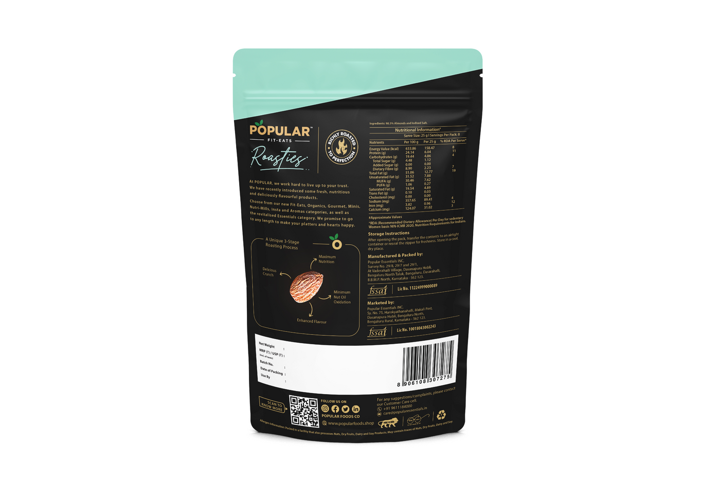 Fit Eats Roasties Dry Roasted Almonds Classic Salted (Dry Roasted)
